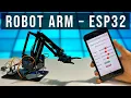 Robot Arm using ESP32 and Smartphone Complete Robot Arm assembly