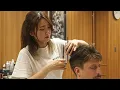 Download Lagu 💈(ASMR) Beste kapsel van zijn leven door schattige Japanse dameskapper - Alleen schaar Kapsel