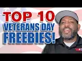 TOP 10 Freebies on Veterans Day 2024