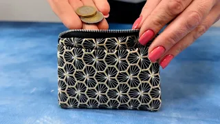 🎁🎄 10 MINUTE WALLET MADE FROM A SQUARE OF FABRIC