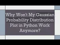 Why Won t My Gaussian Probability Distribution Plot in Python Work Anymore