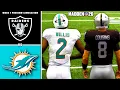 Raiders vs Dolphins Week 1 Simulation Madden 26 Updated Rosters