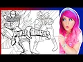 Coloring Power Rangers Red Ranger Green Ranger Coloring Pages Markers Crayons