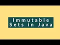How to create Immutable Sets in Java