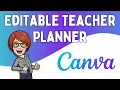 How to Edit Customize Print Your Own Teacher Planner Canva Tutorial with Template Info