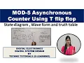 MOD-5 Asynchronous Counter Using T Flip Flop MOD-5 Counter Waveform of MOD 5 Counter modulo 5
