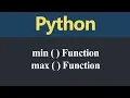 min and max Function in Python Hindi