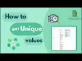 Google Sheets How To Get Unique Values From A List