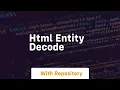 html entity decode