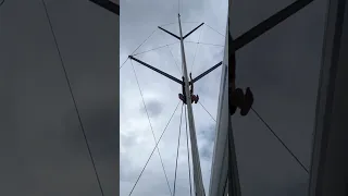 To the top of the #mast! #sailing #caribbean #sailingfamily #fix