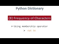 8 Frequency of Characters Python Hindi