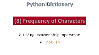 8 Frequency of Characters Python Hindi