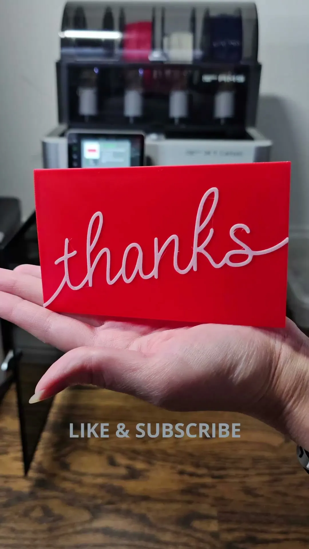 "thanks" Folded Card 3"x5" | Thank You Card | Greeting Card | Tent Sign / Decor