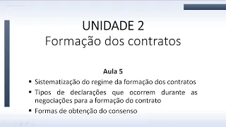 AULA 5   Formação dos contratos: introdução
