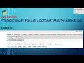 Python Dictionary Populate a dictionary from the MS Excel file