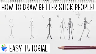 how to draw better stick people easy tutorial