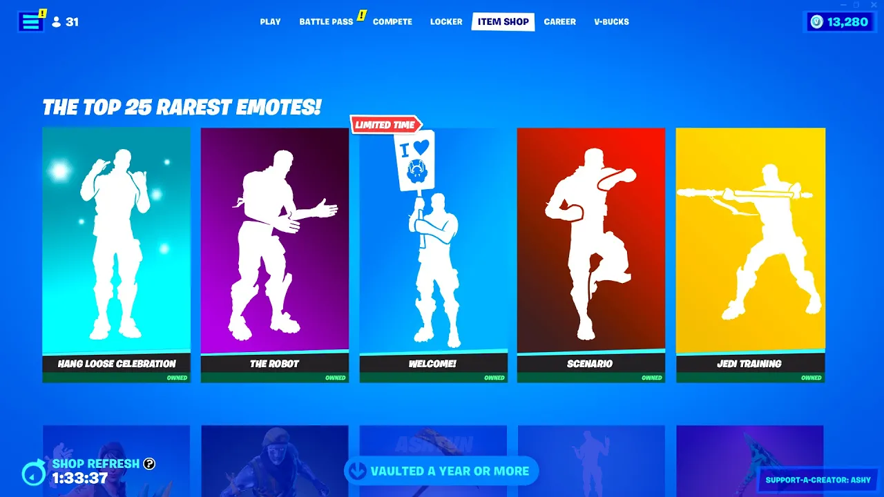 The Top 25 Rarest Emotes in Fortnite!