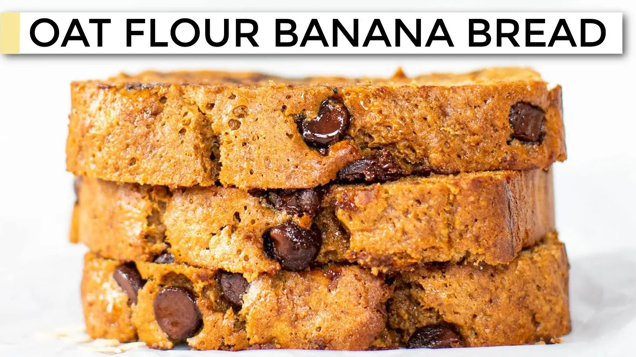 BANANA BREAD WITH OAT FLOUR   easy, healthy, moist recipe!