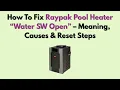 How To Fix Raypak Pool Heater Water SW Open - Meaning Causes Reset Steps