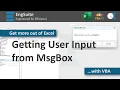 Get User Input from MsgBox - Excel VBA