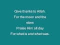 Download Lagu Zain Bhikha Give thanks To Allah Lyrics