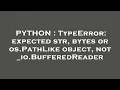 PYTHON TypeError expected str bytes or os PathLike object not - io BufferedReader