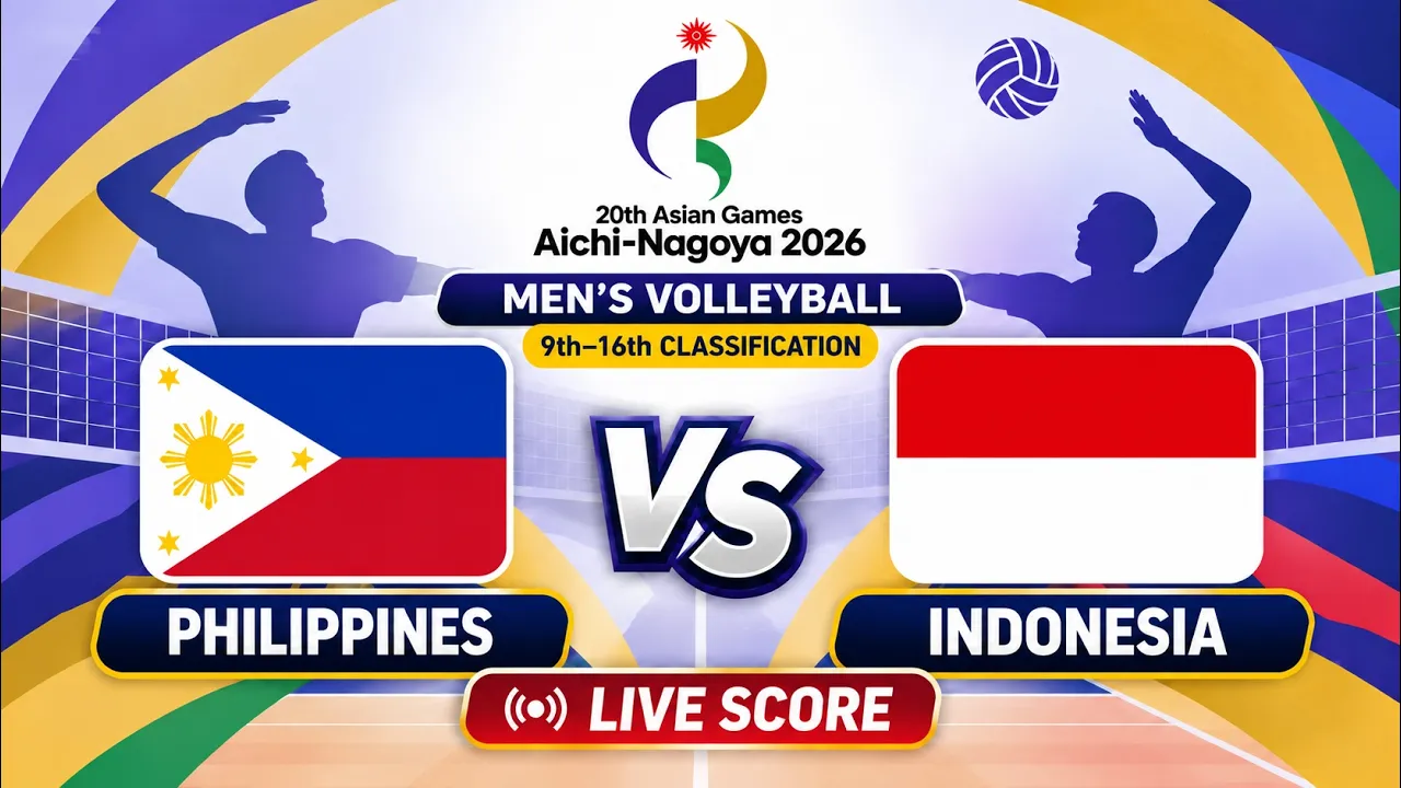 🔴 LIVE | PHILIPPINES vs INDONESIA | (9-16th) AG 2026 Men's Volleyball | Livescore Volleyball