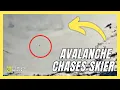 Webcam Spots Avalanche Chasing Snowboarder Down Mountain