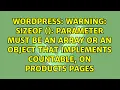 Warning sizeof Parameter must be an array
