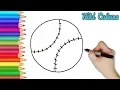 How to Draw a Baseball Teach Drawing for Kids and Toddlers Coloring Page