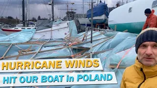 Hurricane winds hit our sailboat in POLAND