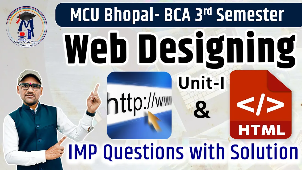 BCA 3rd Sem Web Designing Unit-1 IMP Questions | HTML, CSS, JS Important Q&A (Hindi)