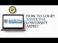 How To Login To Saveetha University Arms