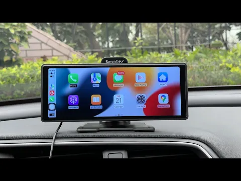 Download MP3 Car Dash Mount Apple CarPlay & Android Auto Stereo Display Screen with 2.5K dash cam + Backup Camera
