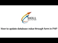 How to update database value through form in PHP PHP tutorial