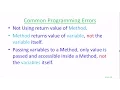 Java Beginners Tutorials Method Return value not variable Common Programming Errors