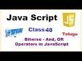 BitWise or and operator in JavaScript Telugu What is the OR operator in JavaScript VLR Class48