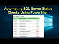 MS SQL Server Status check Automation Automating SQL Server Status checks Using Power Shell
