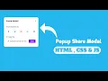 Popup Share Modal Design using HTML CSS JS