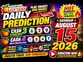 Daily prediction Georgia Lottery Cash 3 and Cash 4 August 15 2026