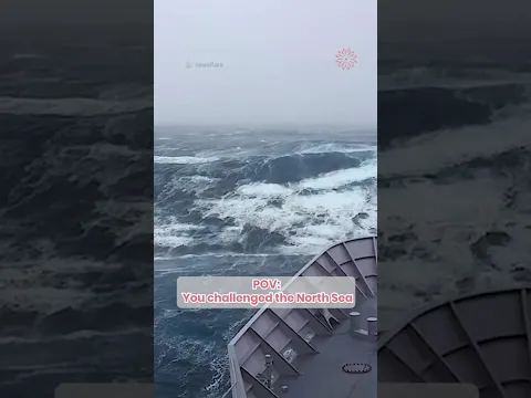Terrifying POV: Warship Plunges Into Giant Rogue Wave! 🚢💥 #shorts #northsea #roughseas