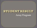 ICSE Student Results Arrays Program Java