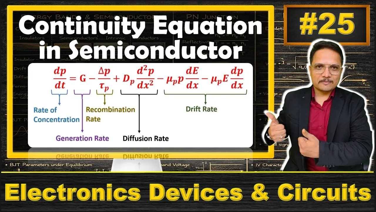 Continuity Equation in Semiconductor | Electronics Devices and Circuits - EDC