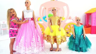 diana goes to the princess ball and sews beautiful dresses