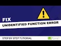 Fix Unidentified Function Error in WordPress