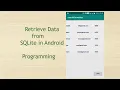 Retrieval of User Information from SQLite Database in Android Programming