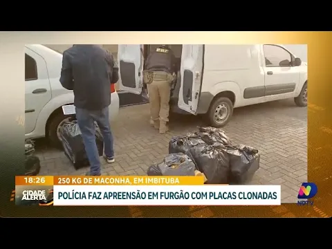Polícia apreende 250 kg de maconha em furgão com placas clonadas
