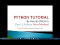 Python Print Method in Hindi Hemant Mishra Python Tutorial Part 3