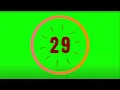 48 seconds countdown timer with number display with Alarm Greenscreen copyright free