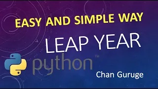 how to find Leap Year using python